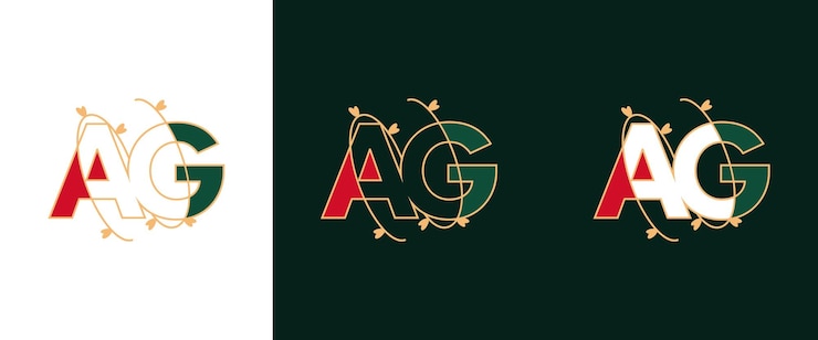 Vektör creative minimal ag ga letter business logo initial based monogram icon vector