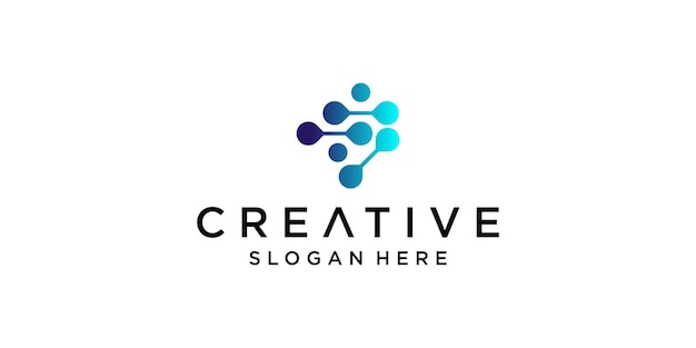Creative neuron logo design with unique concept premium vector