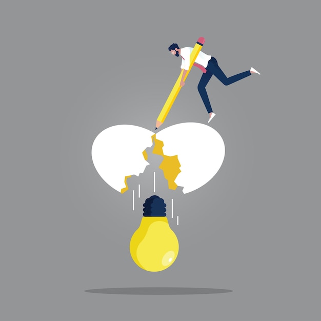 Creative new idea and innovation to success concept