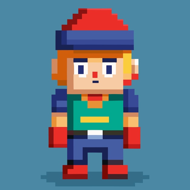 creative pixel characters and elements in vector art style