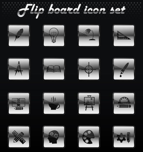 Creative process vector flip mechanical icons for user interface design
