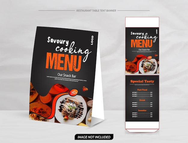 creative restaurant table tent stand menu design template