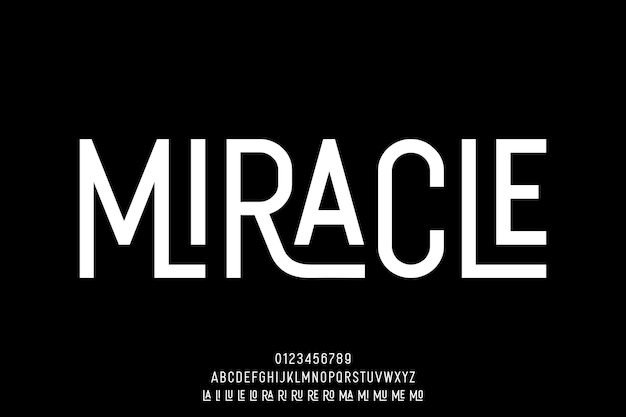 Creative sans serif alphabet ligature display font vector Modern typography style illustration