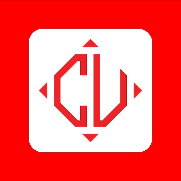 Creative simple Initial Monogram CU Logo Designs
