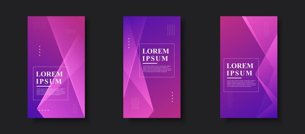 Creative Story Package background full of colors gradation pink and purple slash eps 10