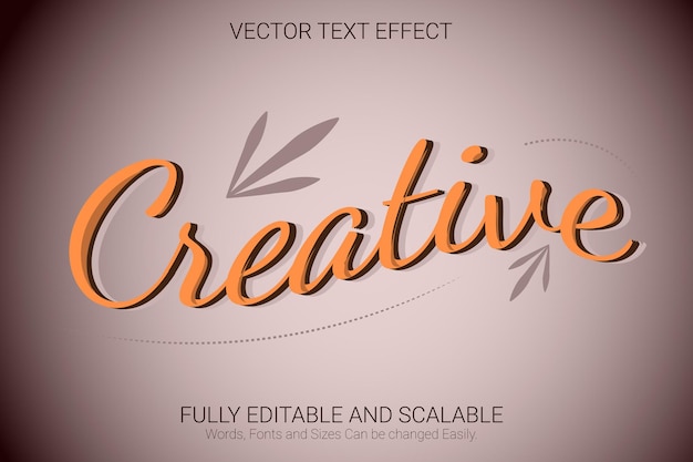 creative text-effect editable orange color text style