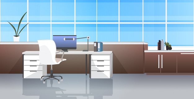 creative workplace empty no people cabinet with furniture modern office interior horizontal