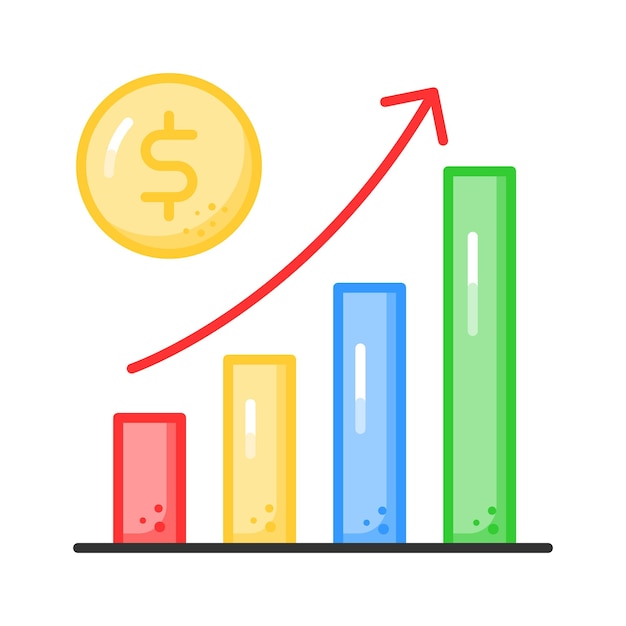 Creatively designed icon of money growth trendy icon of business growth