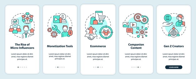 Creator economy trends onboarding mobile app screen