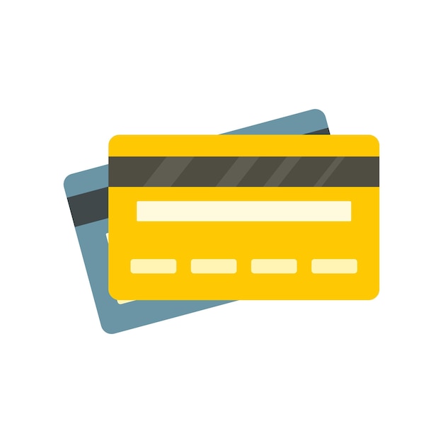 Credit bank cards icon Flat illustration of credit bank cards vector icon isolated on white background