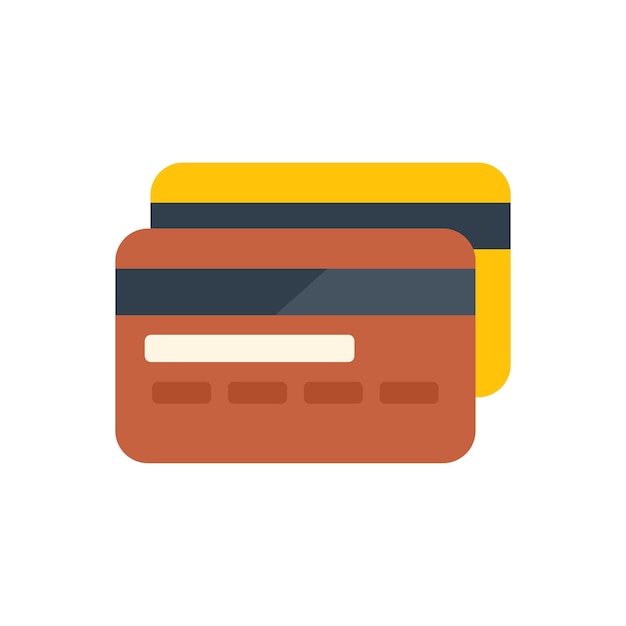 Credit card icon flat vector Interface ui Game system isolated