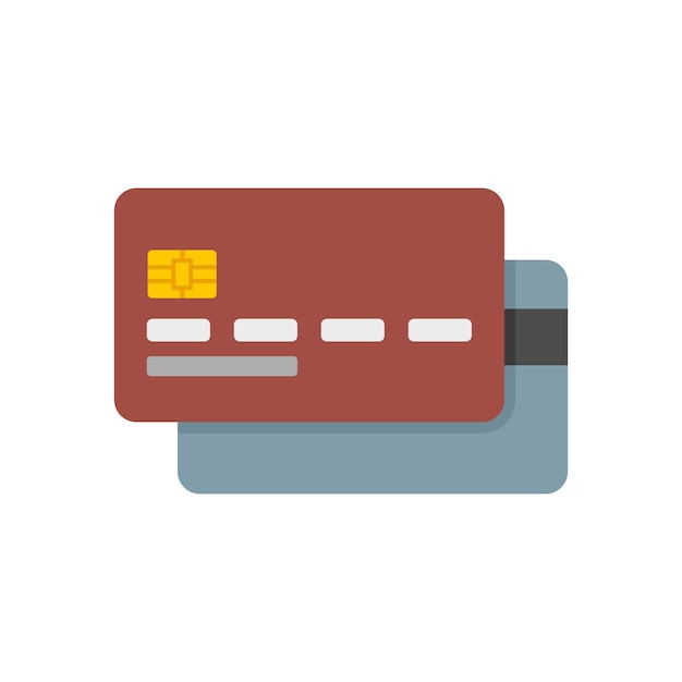 Credit cards icon Flat illustration of Credit cards vector icon isolated on white background