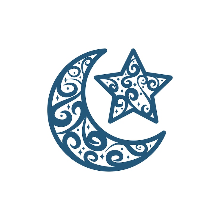 Vektör crescent moon and star
