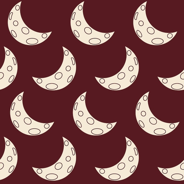 crescent vector seamless pattern isolated new moon in flat style endless background