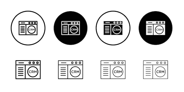 CRM icon Black and white outline vector