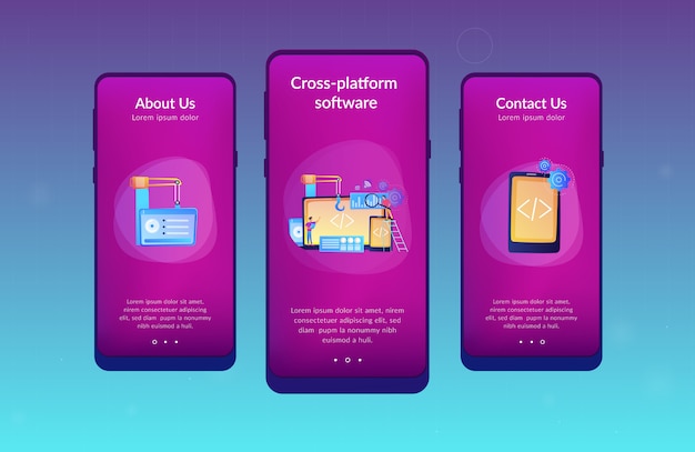 Cross-platform development app interface template.
