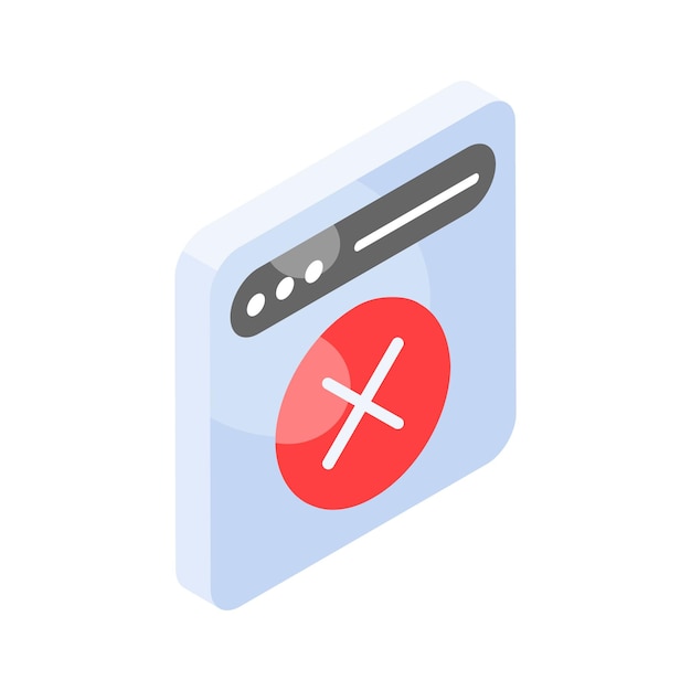 Cross sign with website showing concept icon of blocked website