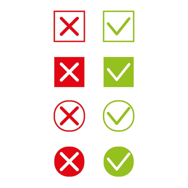 Cross ticks great design for any purposes. Question mark isolated. Vector illustration.