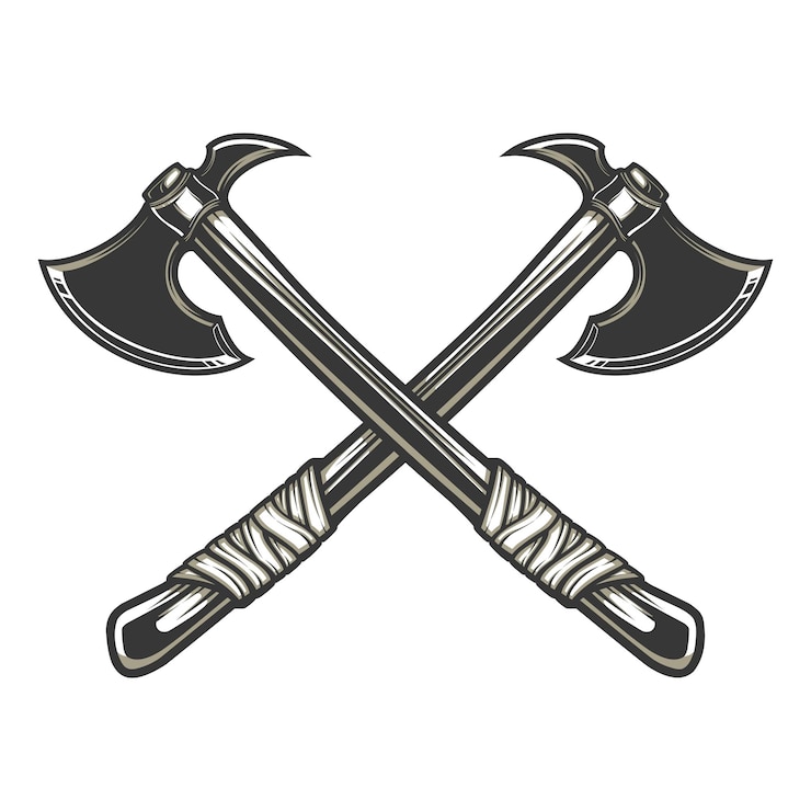 Vektör crossbone axe vector illustration