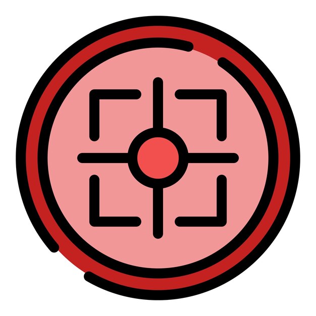Crosshair reticle icon Outline crosshair reticle vector icon color flat isolated