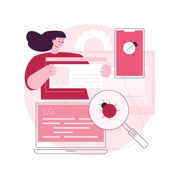 Crossplatform testing abstract concept vector illustration