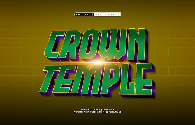 crown temple editable text effect with a knight and king text effect