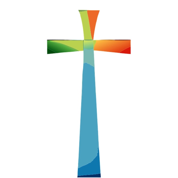 cruz cristiana colorida sin fondo icon