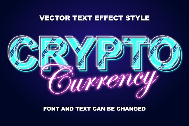 Crypto currency digital coin typography editable text effect font style template background design
