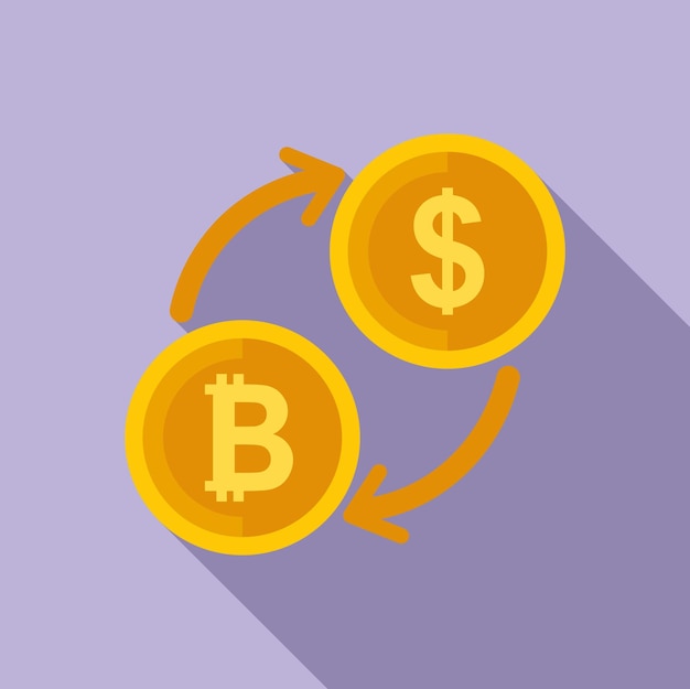 Crypto money icon flat vector Digital finance Evolution investment