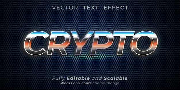 Crypto text editable on abstract background editable 3d text style