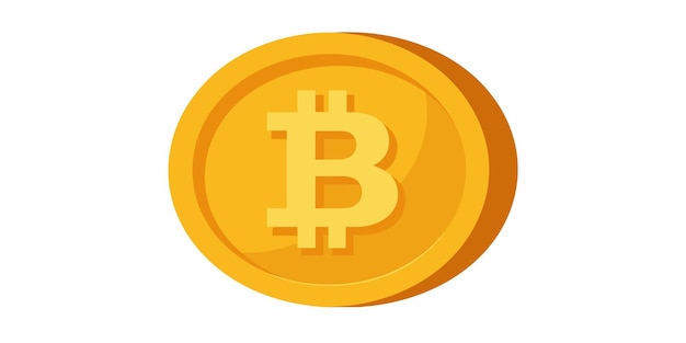 Cryptocurrency Bitcoin golden coin in Background