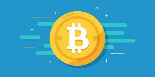 cryptocurrency bitcoin golden coin in background
