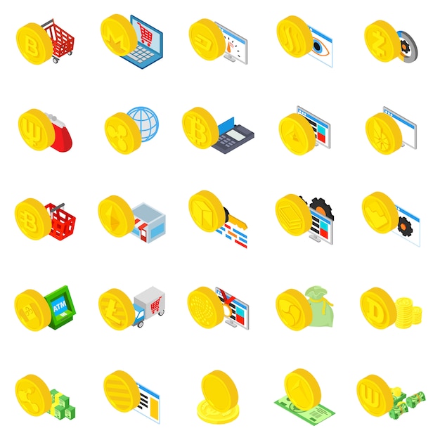 Cryptocurrency icon set