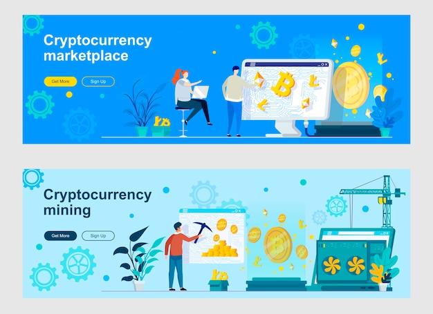 Cryptocurrency landing page set