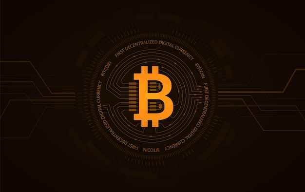 Cryptocurrency technology background Bitcoin vector symbol Crypto market banner