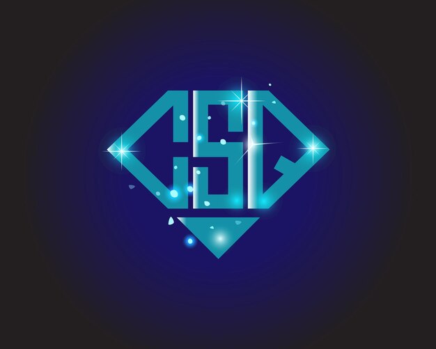 CSQ initial modern logo design vector icon template