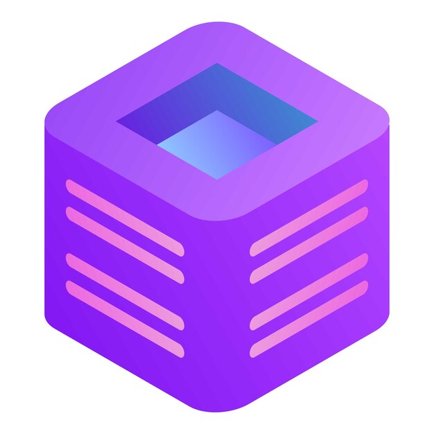 Cube chat icon Isometric of cube chat vector icon for web design isolated on white background