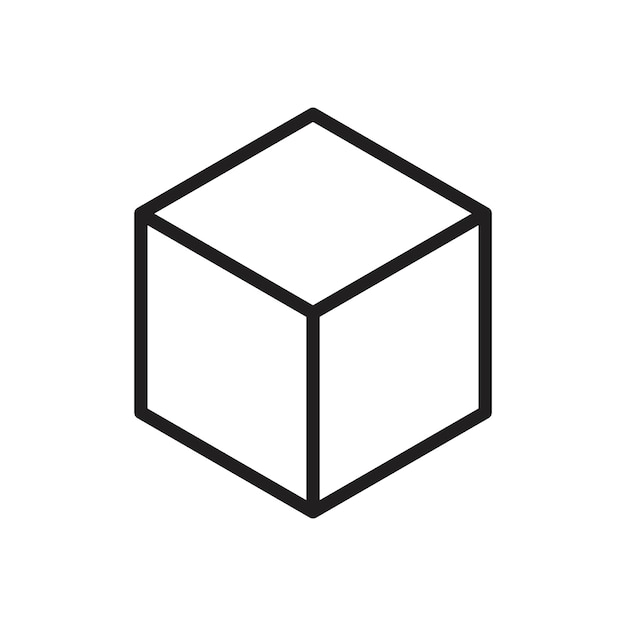 Cube icon outline set sign