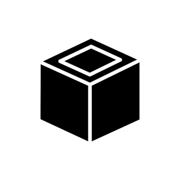 Cube icon set square sugar 3d cube vector symbol cubic box sign in black filled and outlined style