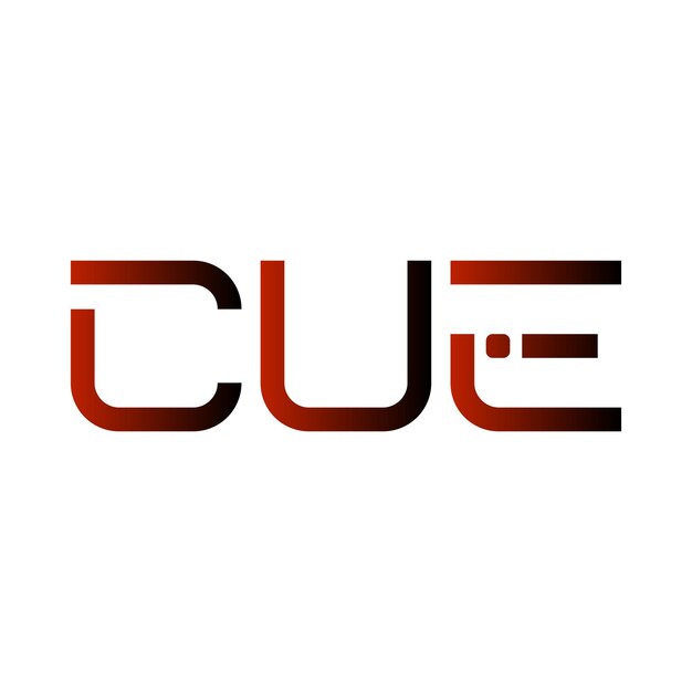 cue logo wordmark lettermark branding red black gradient design modern minimal simple
