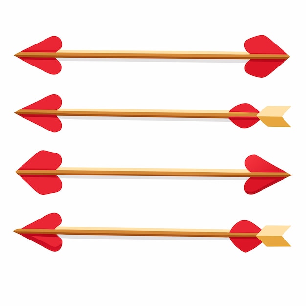 Cupids arrows with tips in shape of hearts 9