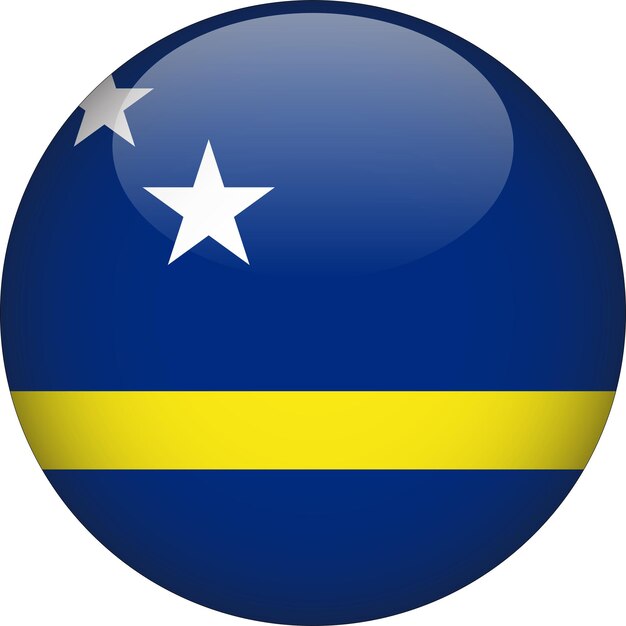 curacao 3d rounded flag button