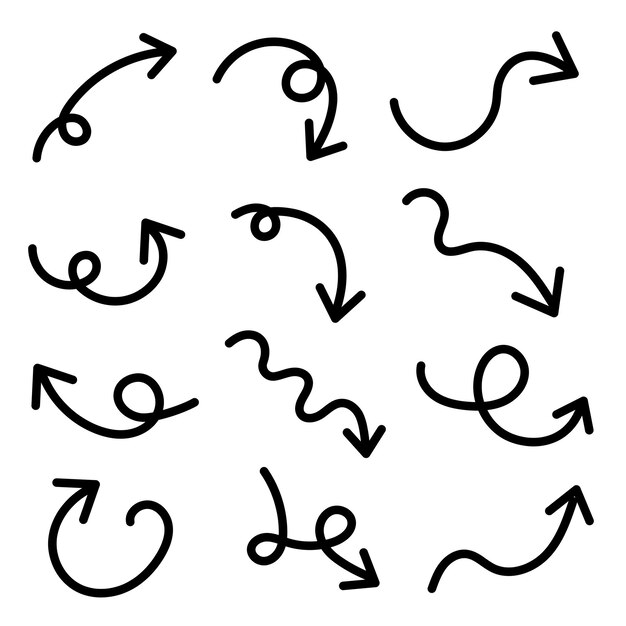 Curly Hand Drawn Arrows