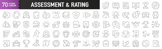 Currency linear icons set Collection of 30 icons in black