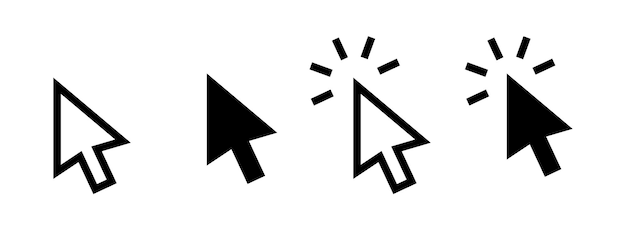 Cursor arrow icon Arrow pointer symbol Computer mouse interface cursor vector illustration