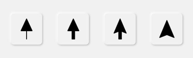 Cursor icon in glyph Black mouse pointer Cursor arrow icons set Black mouse pointer Cursor sign