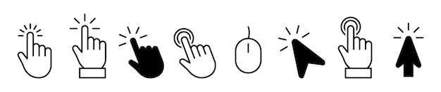 Cursor IconsClickable Cursor Icons Pointer Mouse Cursor Clicking Hand Pointing Gestures