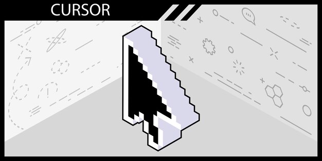 cursor isometric design icon vector web illustration 3d colorful concept