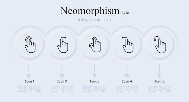 Cursor line icon set Mouse monitor area arrow pointer computer click sensor touchpad control Neomorphism style Vector line icon för företag