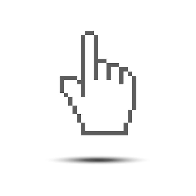 Cursor-pegerikon skabelon Klik finger pixel illustration design